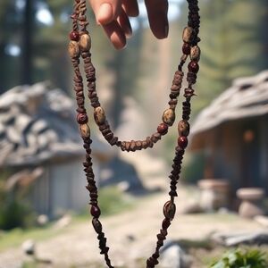 Bohemian Brown Beaded Necklace Natural Jewelry